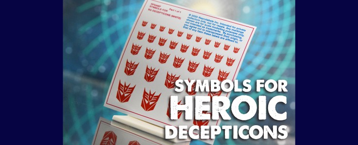 Symbols for Shattered Glass HEROIC Decepticons (White Backed)