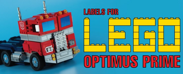 Labels for LEGO Optimus Prime
