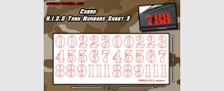 HISS Number Sheet 3 - Transparent w/ Red Outline