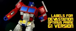 Labels for SS Devastation Optimus Prime (G1)