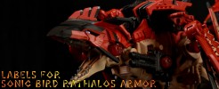 Labels for Sonic Bird Armor Rathalos