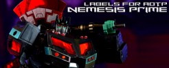 Labels for AOTP Animated Nemesis Prime