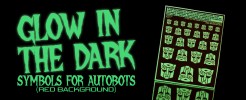 Glow In The Dark Symbols For Autobots (Red Background)