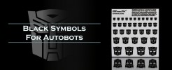 Black Symbols for Autobots (Clear backed)