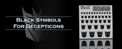 Black Symbols for Decepticons (Clear backed)
