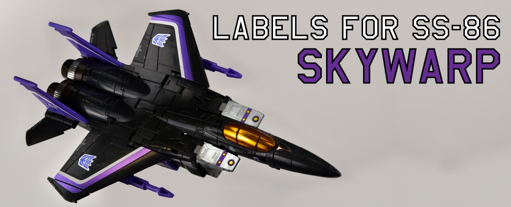 Stickers & Labels for SS86 Skywarp - Toyhax - Reprolabels